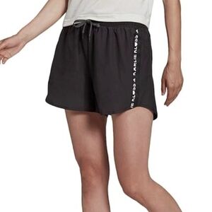 adidas x Karlie Kloss black athletic shorts with liner